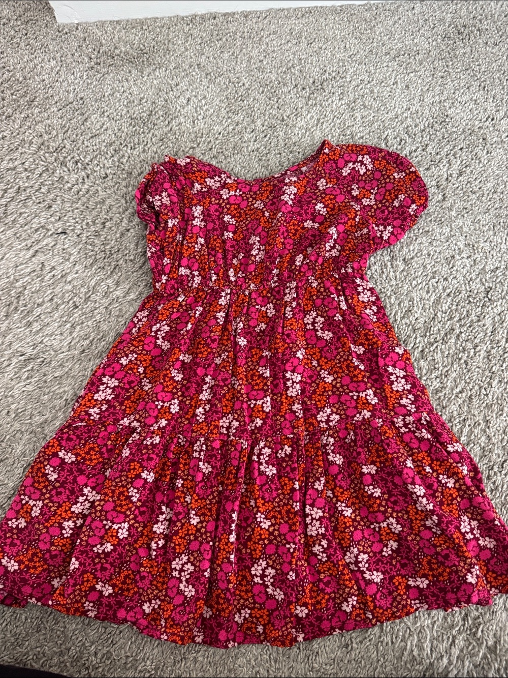 Floral Summer Dress in Pink & Red
